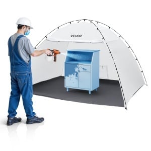 Cabina de vopsire portabila VEVOR 293x230x188 cm cu podea integrata si usa rulabila