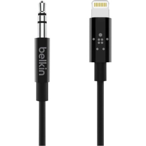 Cablu audio 3,5 mm Belkin cu conector Lightning, 0,9 m, MFi, negru - Img 2