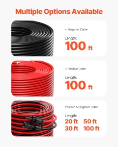 Cablu prelungitor pentru panou solar VEVOR 100FT cablu prelungitor solar 10AWG cablu fotovoltaic impermeabil IP67 de 6 mm2 pentru panouri solare pentr - Img 7