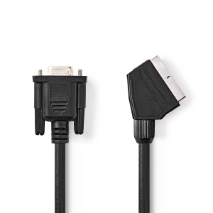 Cablu SCART 2.00 m cu conector VGA, PVC, negru - Img 2