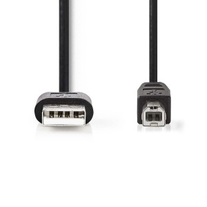 Cablu USB 2.0 Nedis, USB-A la USB-B, 3.00 m, Negru - Img 2