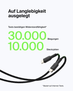 Cablu USB-C Belkin BoostCharge, 1m, negru, rezistent la 30.000 biegari - Img 4