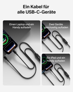 Cablu USB-C Belkin BoostCharge Pro 2-in-1 140 W, 1.5 m, Negru - Img 6