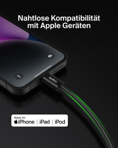 Cablu USB-C cu Lightning Belkin 1,5 m, negru, cablu de incarcare rapida - Img 4