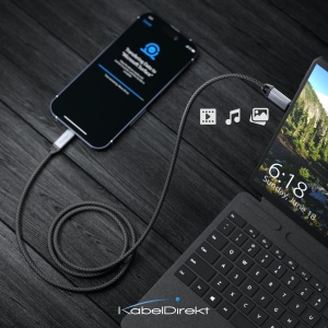 Cablu USB C KabelDirekt, 2m, 60W, negru, incarcare rapida - Img 4