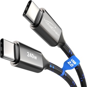 Cablu USB-C KabelDirekt 2m, incarcare rapida 240W, metal, nylon