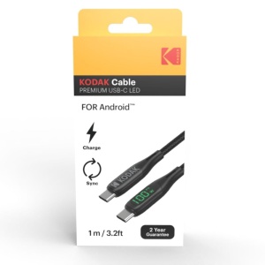 Cablul USB-C Kodak 1m, Negru, Ideal pentru Electronice - Img 2