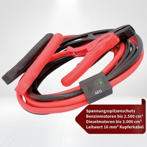 Cabluri de pornire AEG SP 16 2 x 3m Protectie StartProtect pentru motoare pana la 2500 cm3 - Img 2