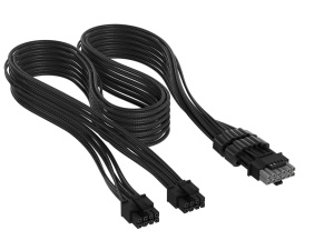 Cabluri PCIe Corsair Elite Premium 12V-2x6, 2x 8-Pin, Negru, Paracord