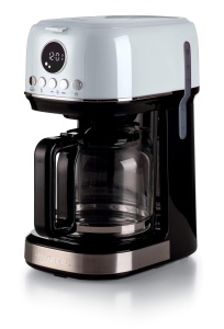 Cafetiera Ariete Moderna 1318, Cafea autentica, Filtru pentru 1 sau 2 cani, Maxi cappuccino, Oprire automata, Rasnita de cafea cu capacitate de 250 g, Alb