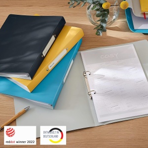 Caiet cu inele Leitz Cosy 190 foi A4, 32mm, Samtgrau - Img 3