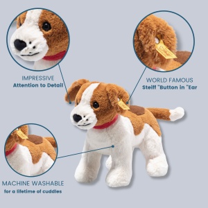 Caine de plus Steiff Snuffy Hund 27 cm, maroniubej, material moale - Img 7