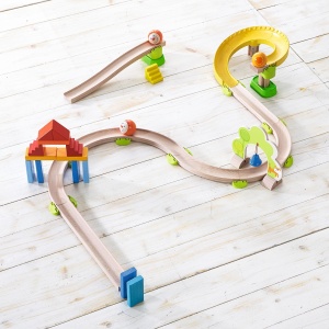 Calea cu bile HABA 300439 - Kringelbahn, cu multe curbe si glockchentor, pentru copii de la 2 ani - Img 7