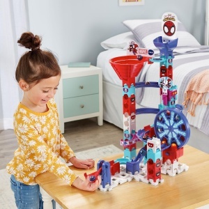 Calea de bile VTech Marble Rush Spidey Super Spin Challenge - 62 piese, motorizat, design Spiderman - Img 3