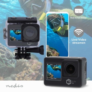Camera de actiune Nedis Dual Screen 5K, 16 MP, rezistenta la apa, negru - Img 6