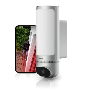 Camera de supraveghere exterior Bosch Smart Home Eyes II, Full HD 1080p, lumina integrata, argintiu