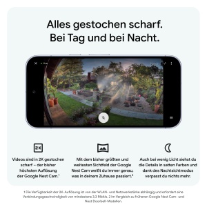 Camera de supraveghere Google Nest Cam Outdoor, 2K, vedere nocturna, alb - Img 5