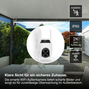 Camera de supraveghere OSRAM SMART WiFi 360 4MP 2K Alb - Img 2