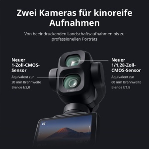 Camera de vlog DJI Osmo Pocket 4P, 4K, 103GB, cu 2 obiective - Img 2