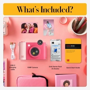 Camera digitala instantanee Kodak Smile cu Bluetooth, 10MP, roz - Img 3