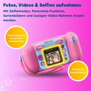 Camera digitala pentru copii VTech KidiZoom Kid 4 roz, 2.0 MP, 4x zoom - Img 2