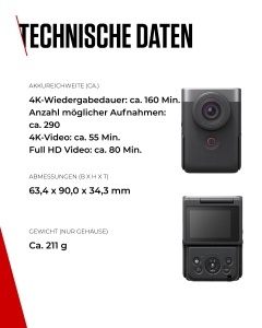 Camera Vlogging Canon PowerShot V10, 4K, Compacta, Argintie - Img 6