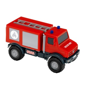 Camion de pompieri Mercedes-Benz Unimog 124 cu piese mobile pentru copii