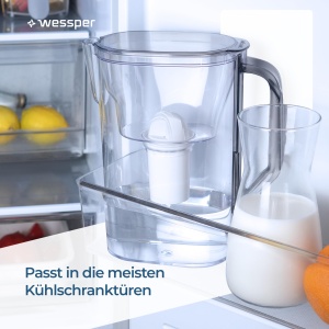 Cana cu filtrul de apa Wessper AquaClassic 2.7L, neagra, pentru usa frigiderului - Img 5