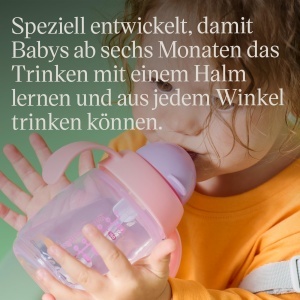 Cana cu pai Tommee Tippee 240 ml 6 luni antiscurgere set 2 bucati Albastru si Portocaliu - Img 6