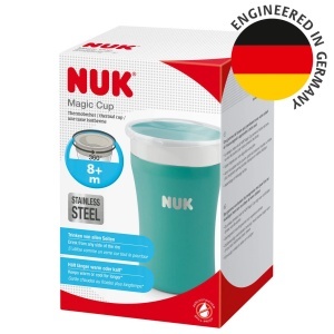 Cana pentru copii NUK Magic Cup din otel inoxidabil 230 ml albastra 360deg anti-scurgere - Img 8