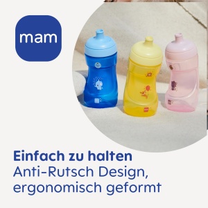 Cana sport MAM Sports Cup 330 ml, din plastic, pentru copii 12 luni, Elefant - Img 4