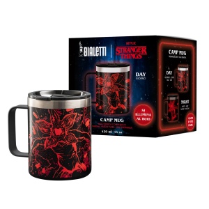 Cana termica Bialetti Stranger Things, 420 ml, cu efect de lumina, rosie
