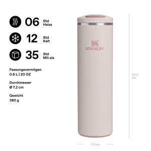 Cana termica Stanley 1913, 0.59L, roz quartz, izolare 8 ore cald12 ore rece - Img 2
