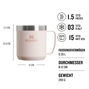 Cana termos STANLEY Classic Legendary 0.35L - Rose Quartz - Img 2