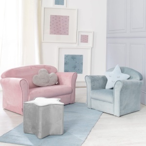 Canapea pentru copii roba Lil Sofa, rozmauve, cu perne de sprijin, 78 cm - Img 5