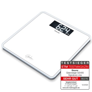 Cantar de baie Beurer GS 400, 200 kg, sticla securizata, display XL