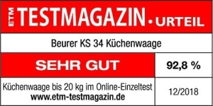 Cantar de bucatarie Beurer KS 34, capacitate 15 kg, cu functie Tara, display LED, negru - Img 8