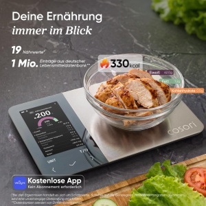 Cantar de bucatarie Cosori NutriLens, capacitate 3-5000g, USB-C reincarcabil - Img 2