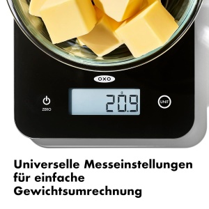 Cantar de bucatarie digital OXO Good Grips, capacitate 5 kg, design din sticla - Img 2
