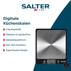 Cantar de bucatarie digital Salter, platforma din inox, capacitate 6 kg, functie Tara - Img 2