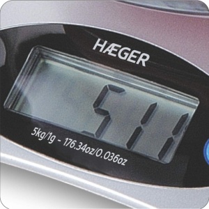 Cantar de bucatarie HAEGER Santini cu bol din sticla, capacitate 5000 g, LCD Touch - Img 4