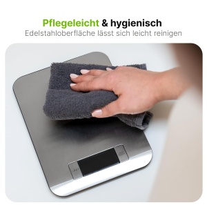 Cantar de bucatarie ProfiCook(r) 1g trepte | Domeniu de masurare de pana la 5000g | Cantar digital de bucatarie cu functie de tara | Cantar de bucatarie | ecran LCD mare | Cantar digital de bucatarie | Cantare bucatarie din otel inoxidabil | PC KW 1061 - Img 5