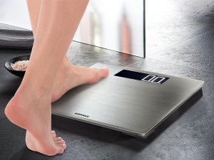 Cantar digital Soehnle Style Sense Safe pentru 300 de persoane cu afisaj LCD foarte mare, cantar plat pentru baie cu acoperire anti-amprenta, cantar din otel inoxidabil - Img 4