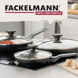 Capac transparent pentru tigaie Fackelmann 28cm, rezistent la caldura, maner bakelit, negru - Img 7