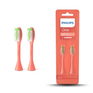Capete de periuta de dinti electrice Philips One, pachet de doua, (model: BH1022/01), portocaliu
