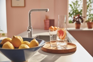 Carafa din Sticla GROHE Blue 1.0L cu Capac din Otel Inoxidabil si Filtru Integrat - Img 2