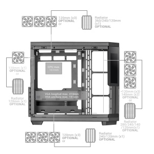 Carcasa Gaming ATX Mars Gaming MC-3TCORELCD, Ecran IPS 7,2, Alb - Img 7