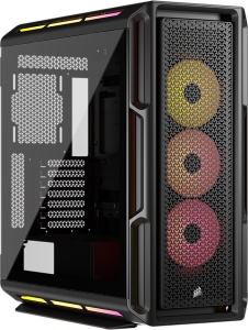 Carcasa PC Corsair 5000T LX RGB Mid-Tower Negru cu Ventilatoare RGB