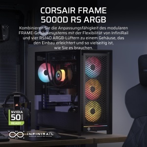 Carcasa PC Corsair Frame 5000D RS ARGB, Modulara, Neagra, cu 4 Ventilatoare - Img 2