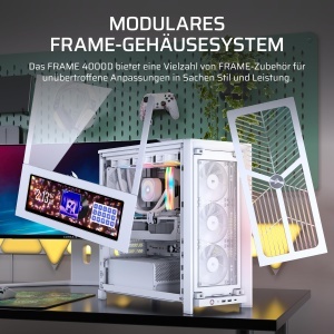 Carcasa PC Mid-Tower CORSAIR Frame 4000D, Alb Eiche, cu 4 ventilatoare RS120 - Img 3